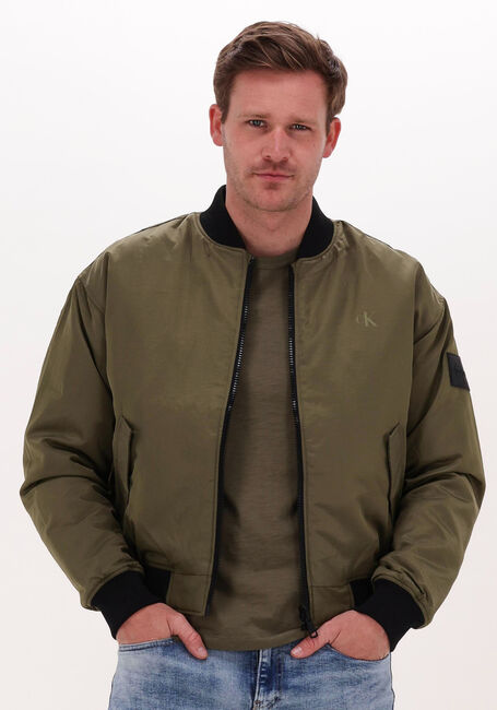 Olive CALVIN KLEIN Jack REVERSIBLE BOMBER JACKET - large
