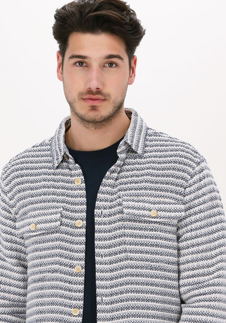 Weiße SCOTCH & SODA Overshirt TEXTURED STRIPED REGULAR FIT O - large