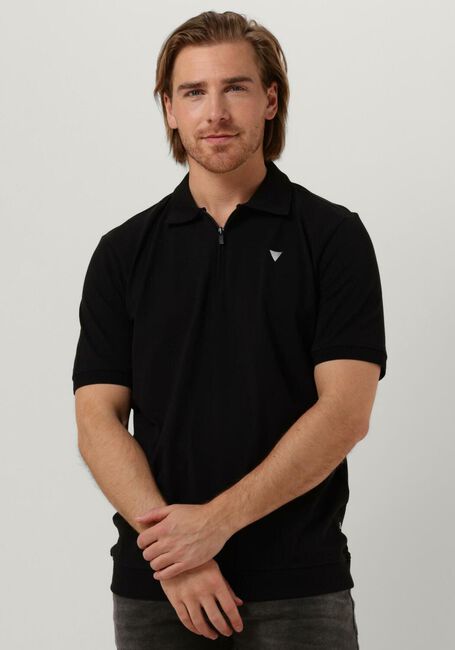 Schwarze PUREWHITE Polo-Shirt POLO WITH ZIPPER AND SMALL LOGO AT CHEST - large