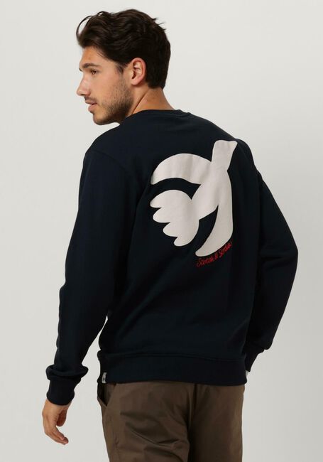 Dunkelblau SCOTCH & SODA Sweatshirt THE FREE SPIRIT PEACE BIRD ORAGNIC COTTON SWEATSHIRT - large