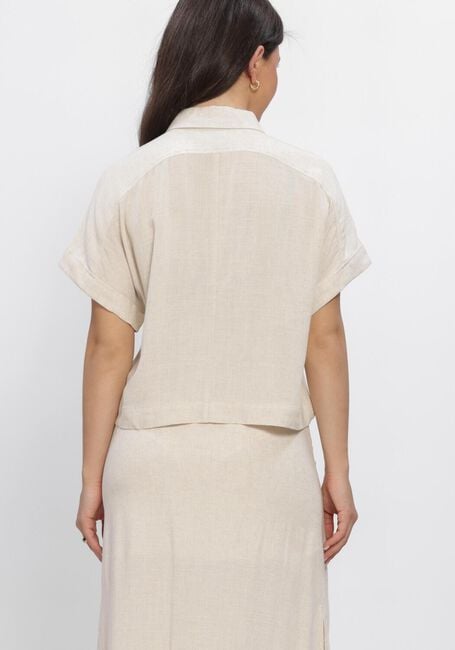 Beige SELECTED WOMEN Blusen SLFVIVA SS CROPPED SUN SHIRT - large