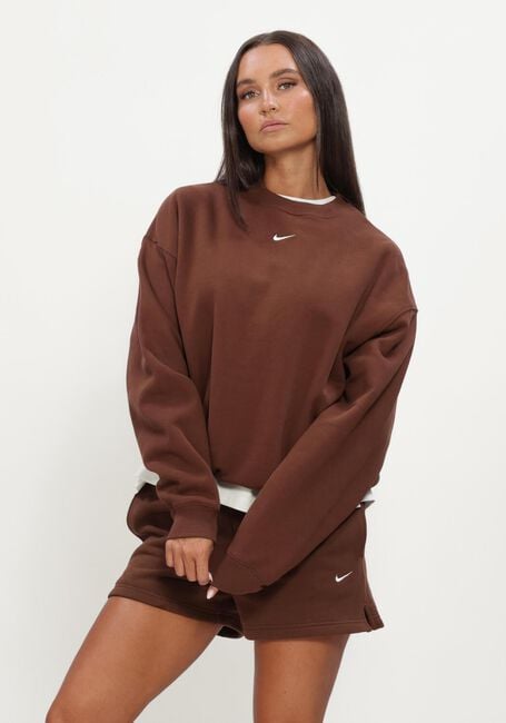 Braune NIKE Sweatshirt NIKE STUDIO FLEECE MIDDELZWAAR - large