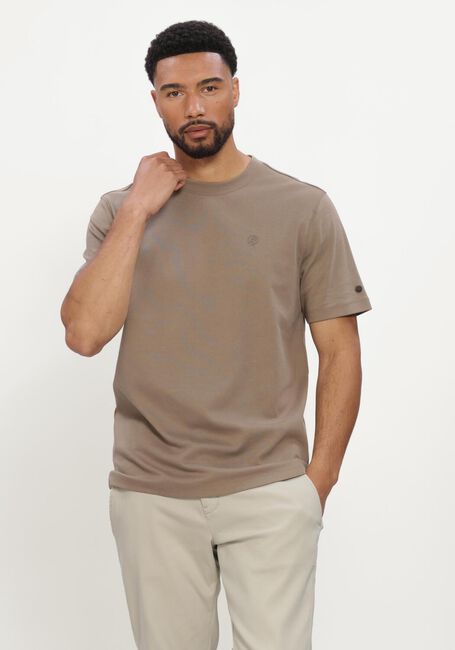 Taupe CAST IRON T-shirt SHORT SLEEVE R-NECK REGULAR FIT INTERLOCK - large