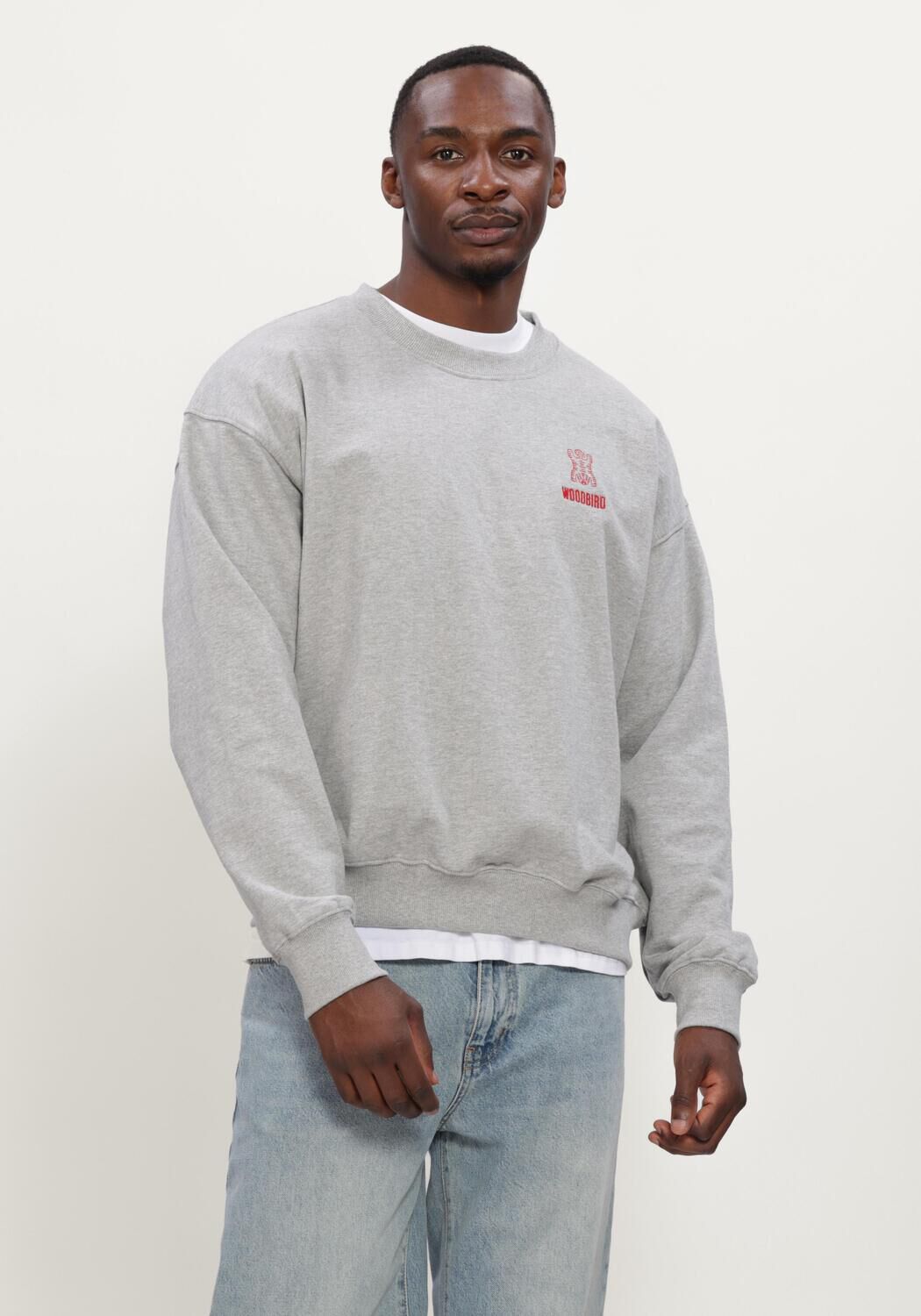 Graue WOODBIRD Sweatshirt WBDUKE TIGER CREW - large