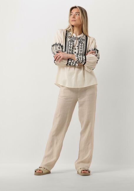 Nicht-gerade weiss SUMMUM Blusen TOP COTTON VOILE WITH CONTRAST COLER EMBROIDERY - large