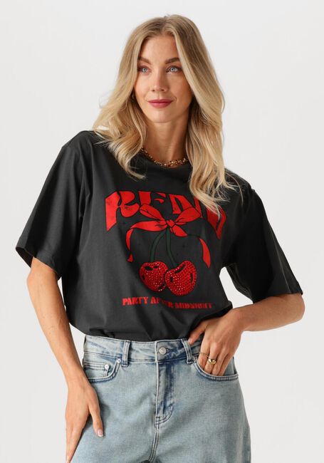 Schwarze REFINED DEPARTMENT T-shirt MAGGY - large