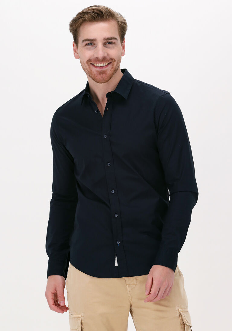 dunkelblau scotch & soda casual-oberhemd solid slim fit shirt