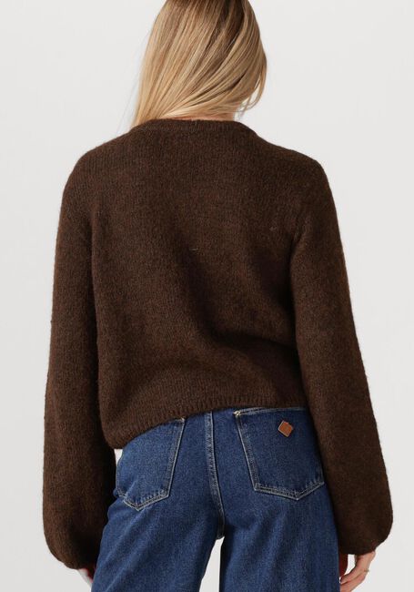 Braune OBJECT Strickjacke OBJSAGGIA RE L/S KNIT CARDIGAN - large