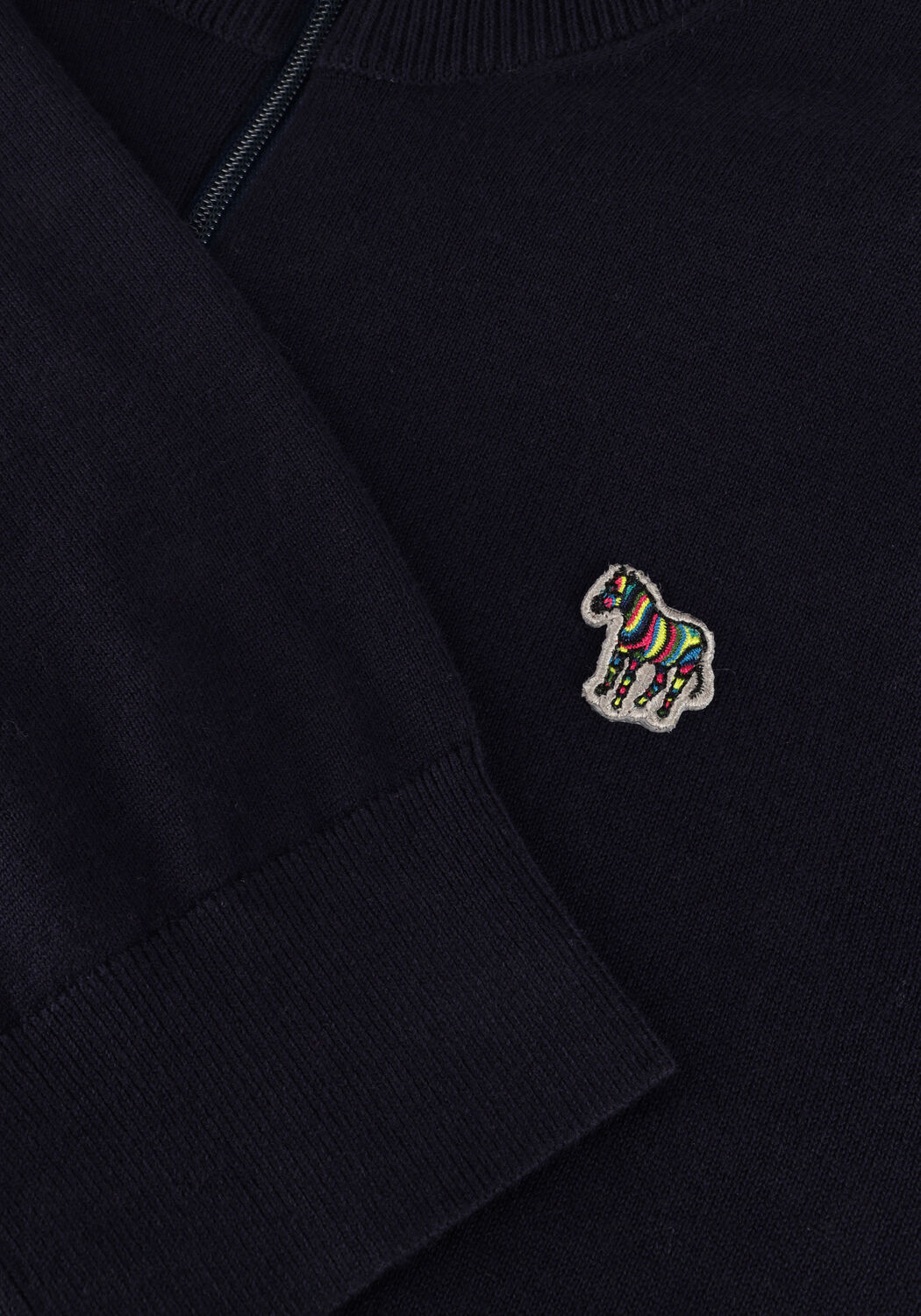 Blaue PS PAUL SMITH Pullover MENS SWEATER ZIP NECK ZEB BAD - large