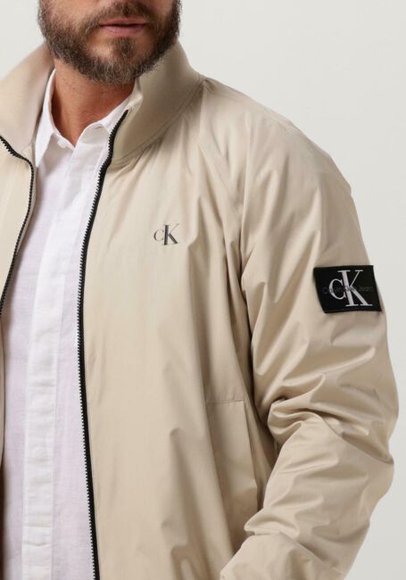 Beige CALVIN KLEIN Jack UNPADDED HARRINGTON JACKET - large