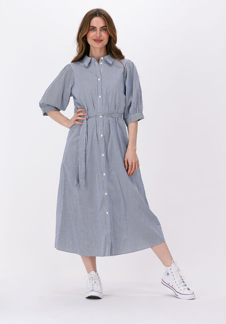 Blaue MSCH COPENHAGEN Midikleid VIBEKA 2/4 SHIRT DRESS STP - large