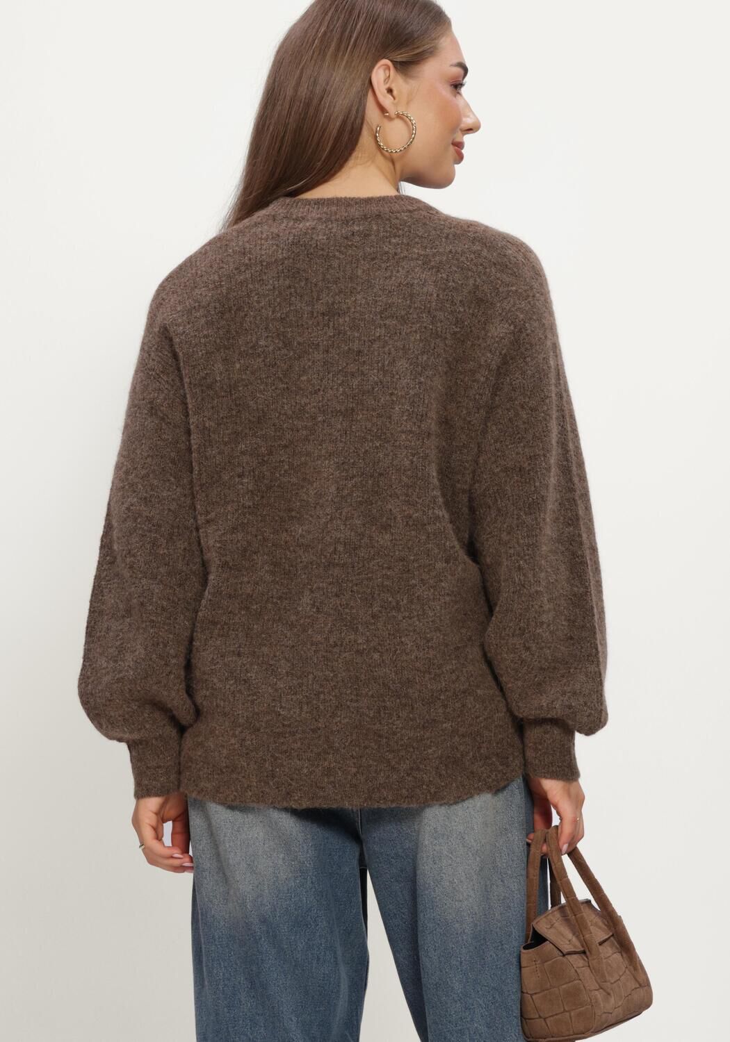 Braune SELECTED WOMEN Pullover SLWLULU LS KNIT RELAXED O-NECK - large