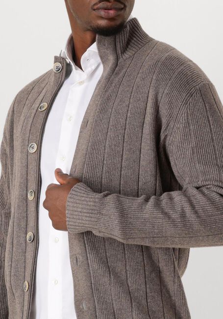 Braune GENTILUOMO Pullover TURTLE BUTTON+ZIP LS - large