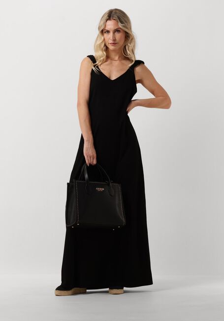 Schwarze JANSEN AMSTERDAM Maxikleid V542 JERSEY SOLID SLEEVELESS LONG DRESS - large