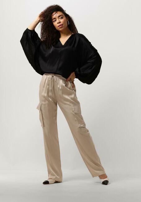 Schwarze RESORT FINEST Blusen SATIN BALLOON BLOUSE - large