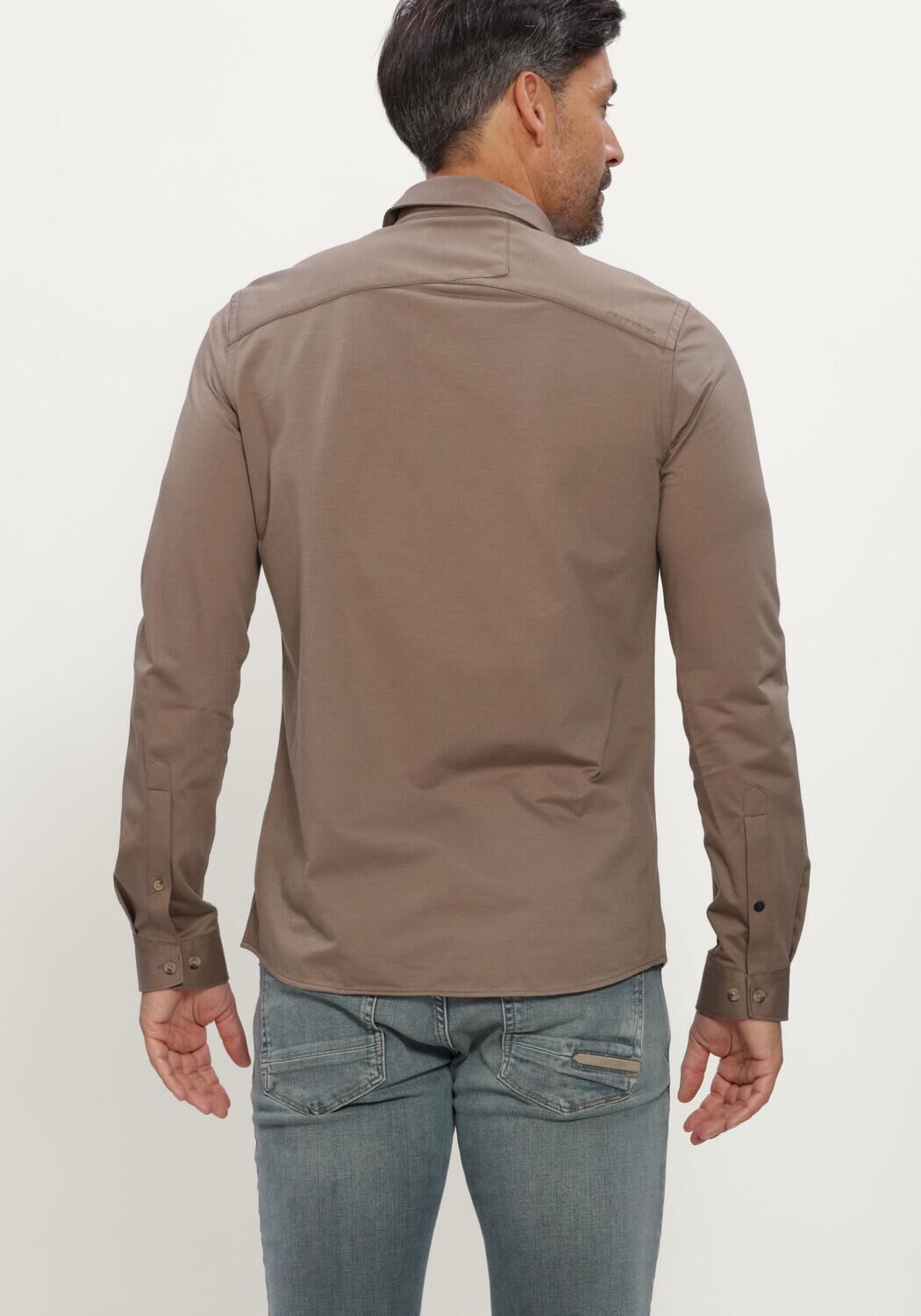 Taupe CAST IRON Klassisches Oberhemd LONG SLEEVE SHIRT TWILL JERSEY - large