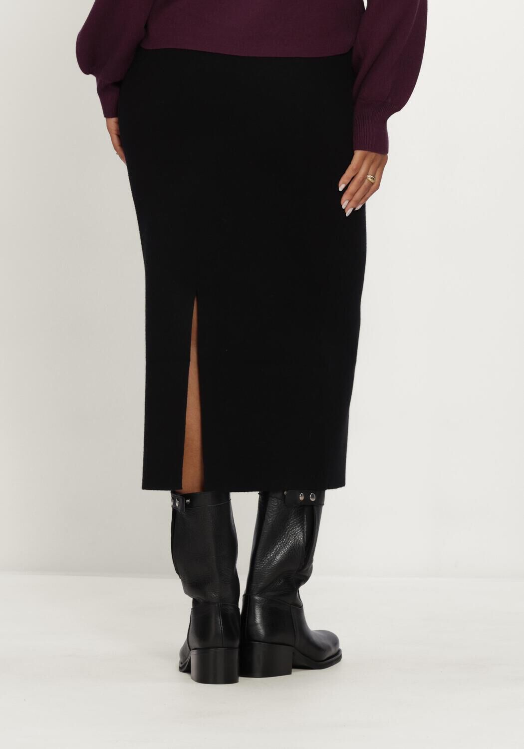 Schwarze MSCH COPENHAGEN Midirock MSCHAGATHA EAST HW SKIRT - large