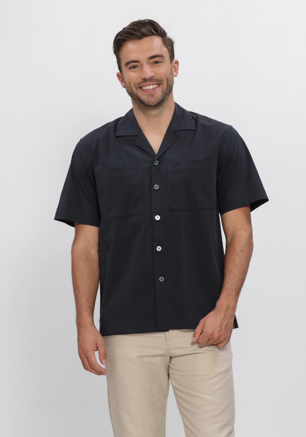Dunkelblau JC RAGS Casual-Oberhemd CASUAL SHIRT AARON WRINKLE - large