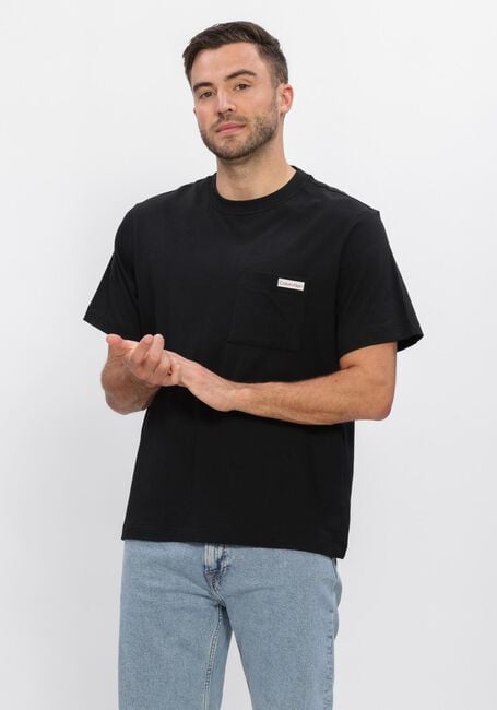 Schwarze CALVIN KLEIN T-shirt SS 20S JERSEY EASY COIN POCKET T - large