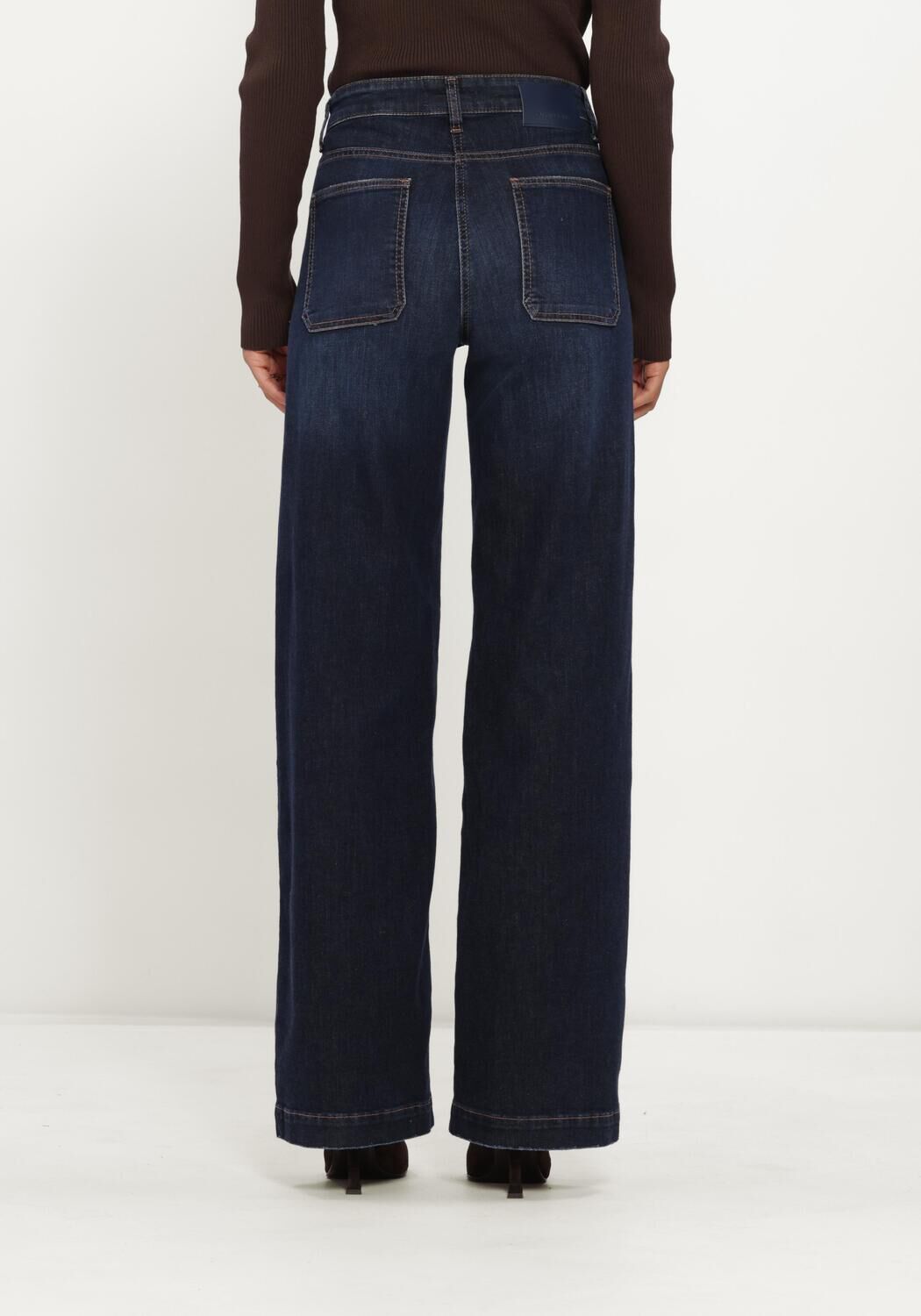 Blaue CAMBIO Jeans ADA PATCHED POCKET DARK HR STRETCH BLUE DENIM - large