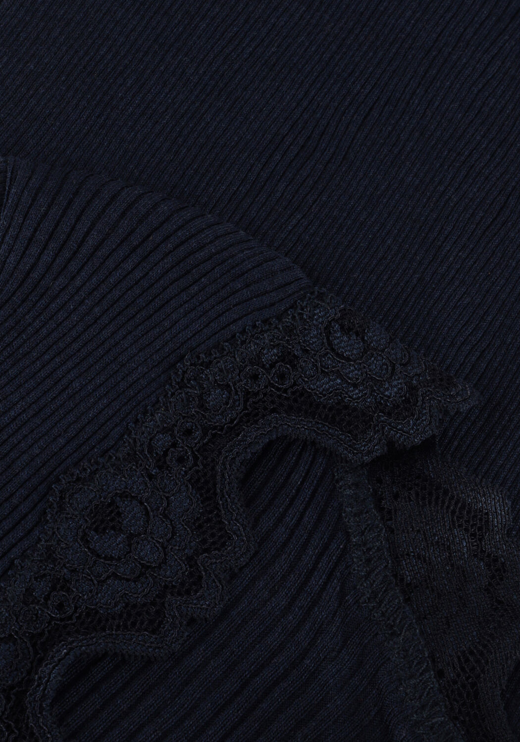 Dunkelblau ROSEMUNDE Top BABETTE SILK T-SHIRT LACE - large