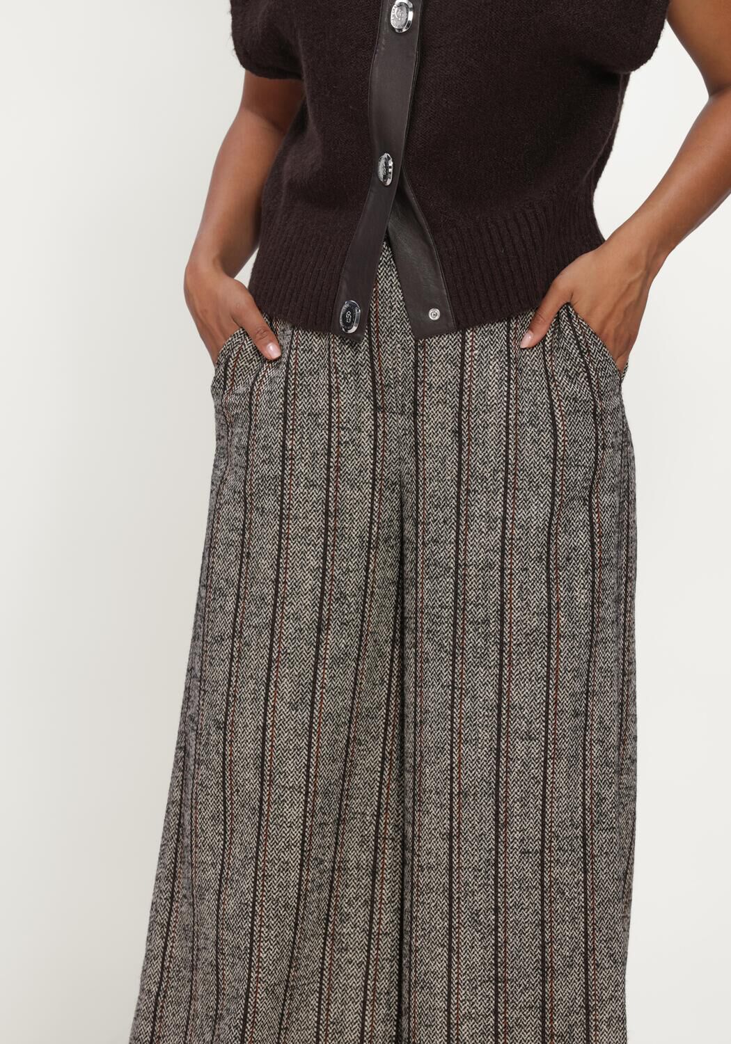Graue CAROLINE BISS Weite Hose 4577 - large