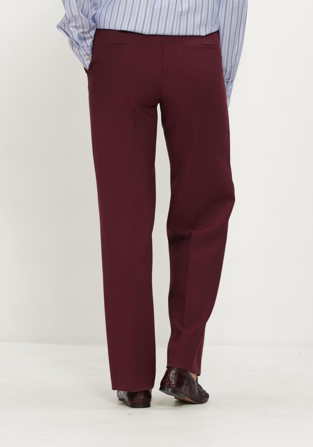 Bordeaux SELECTED WOMEN Hose SLFRITA MW WIDE PANT MEL - large