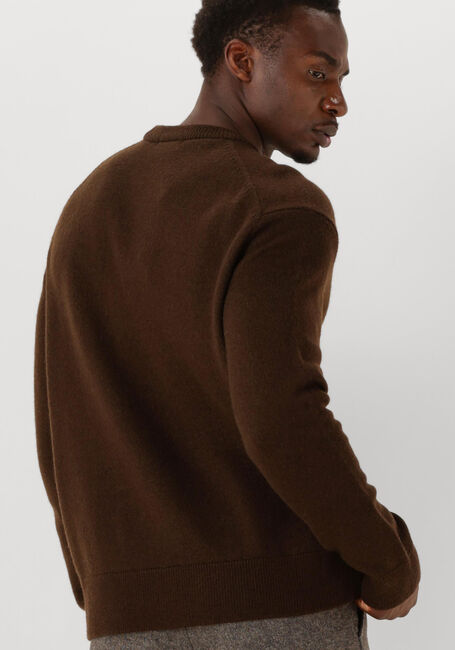 Braune SELECTED MEN Pullover SLHARNE LS KNIT RELAXED WOOL CREW NECK - large