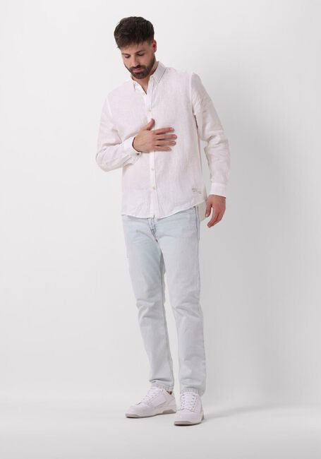 Weiße SCOTCH & SODA Casual-Oberhemd LINEN SHIRT WITH ROLL-UP - large