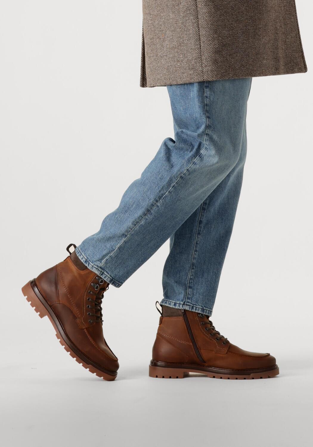 Cognacfarbene MAZZELTOV Schn&uuml;rboots 460050 - large