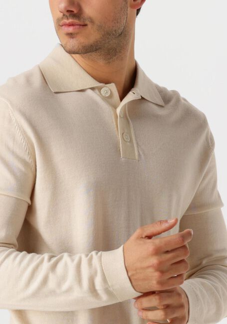 Beige SELECTED HOMME Pullover SLHTRAY LS KNIT MERINO POLO - large