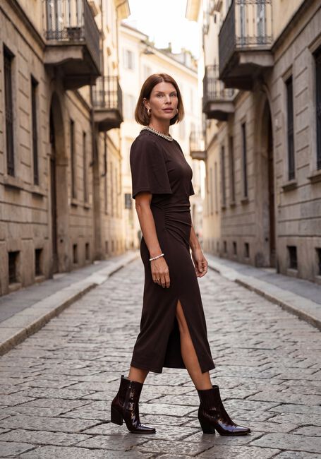 Braune BRUUNS BAZAAR Midikleid ALNUSBBNATHALA TRIM DRESS - large