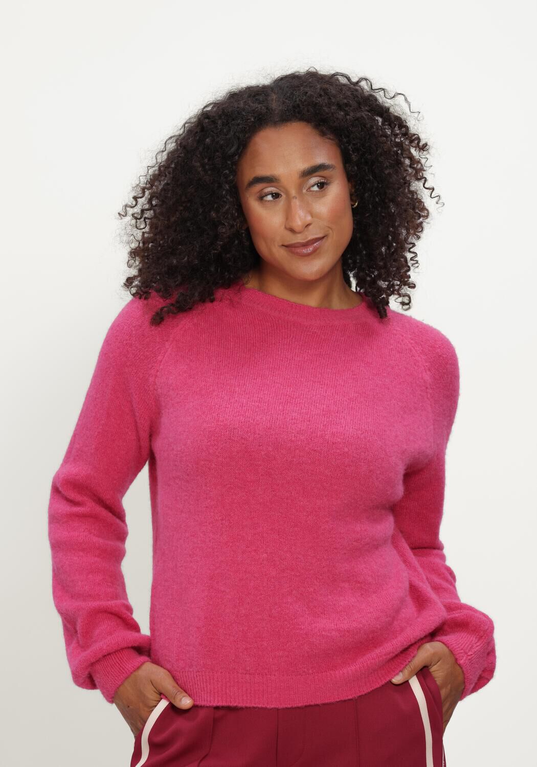 Fuchsie POM AMSTERDAM Pullover MILOU ULTRA PINK - large