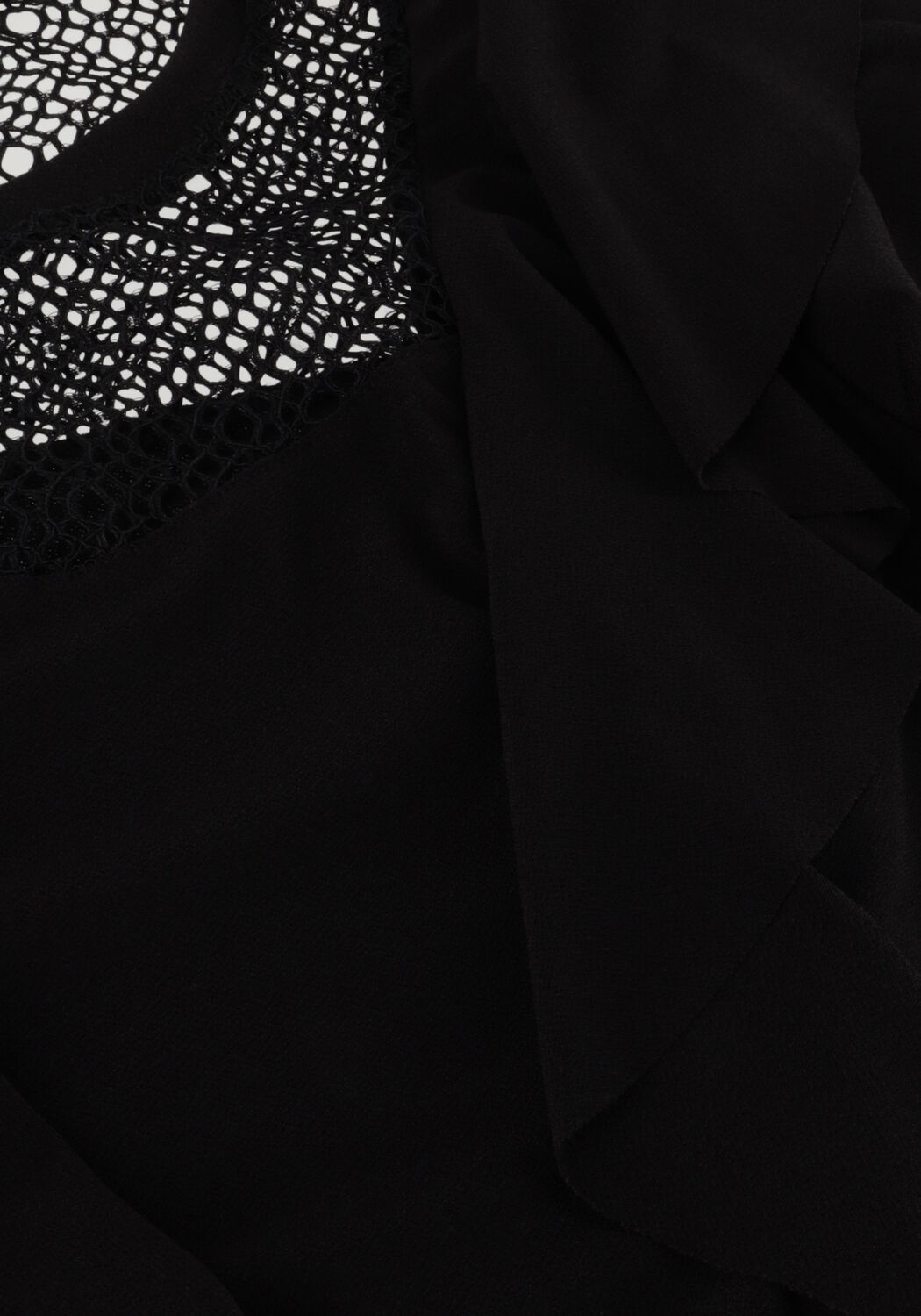 Schwarze SUMMUM T-shirt SHORT SLEEVE RUFFLE TOP CREPE JERSEY - large