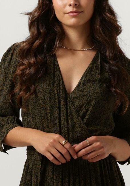 Dunkelgrün SCOTCH & SODA Midikleid MIDI WRAP DRESS - large