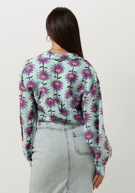 Hellblau POM AMSTERDAM Blusen VIOLET FLOWER AQUA BLOUSE - large