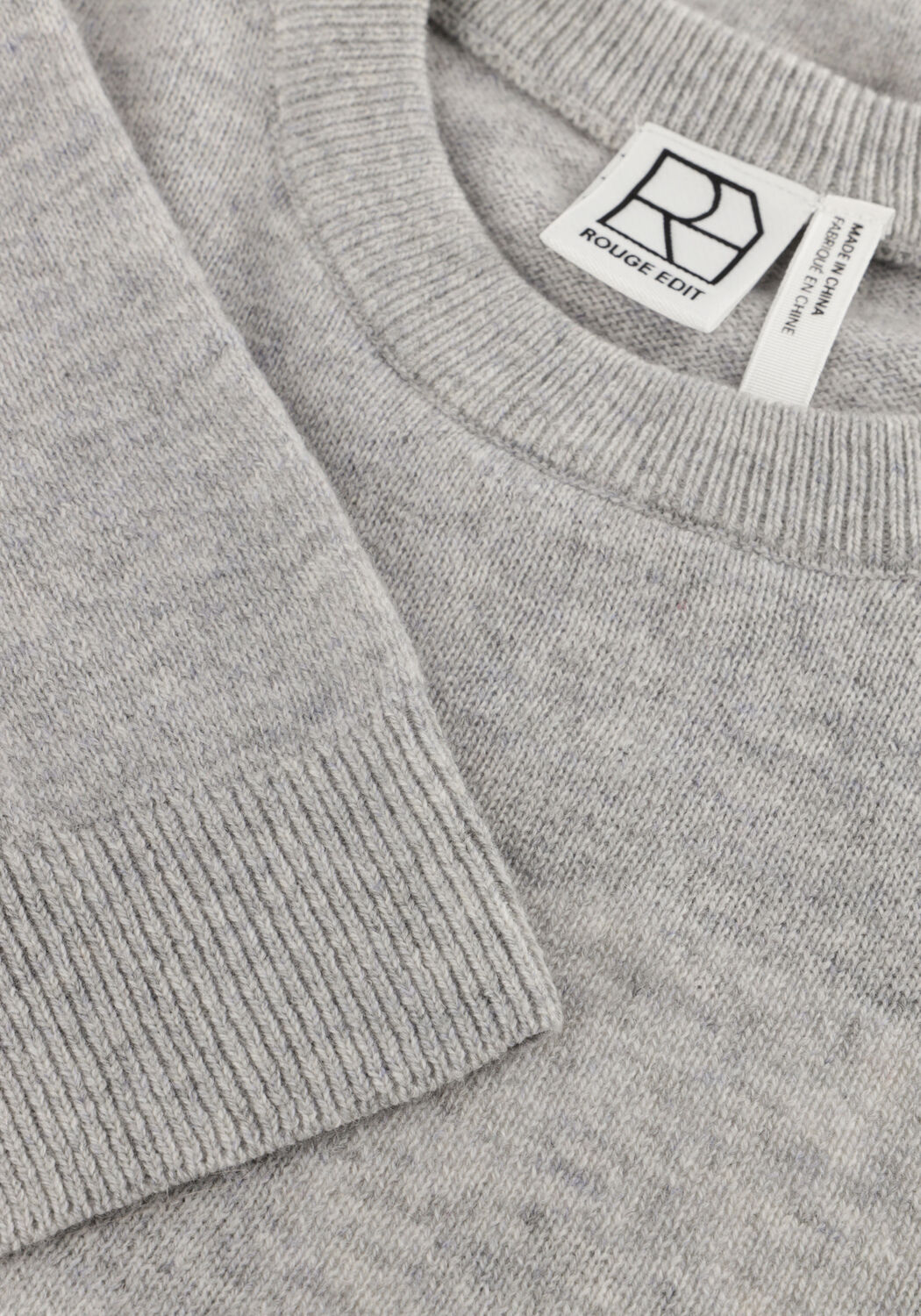 Hellgrau ROUGE EDIT Top ROUKATE SS O-NECK KNIT - large