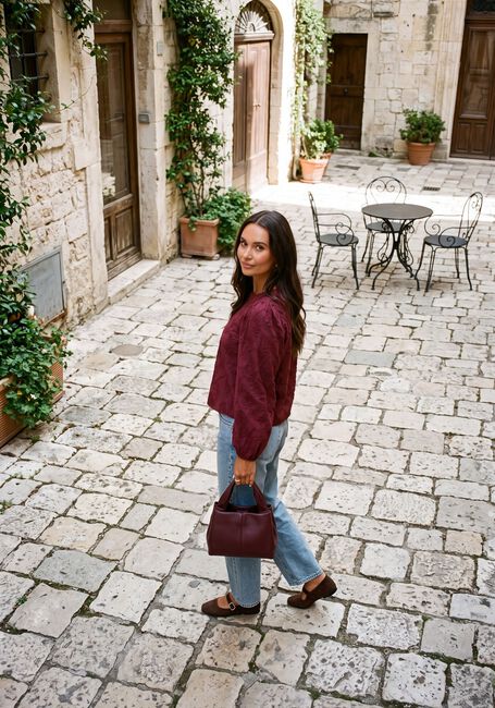 Bordeaux OBJECT Blusen OBJMYA RE L/S TOP NOOS - large