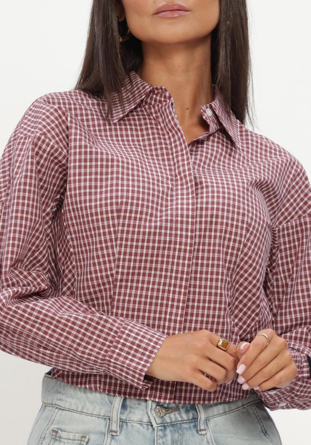 Rote HAUTE L'AMITI&Eacute; Tops & T-shirts MUSA CHECK SMOCK SHIRT - large