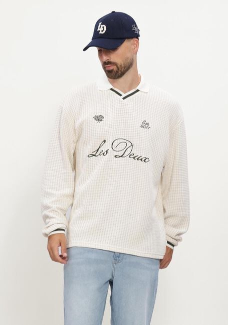 Ecru LES DEUX Polo-Shirt WAFFLE LS FOOTBALL JERSEY - large