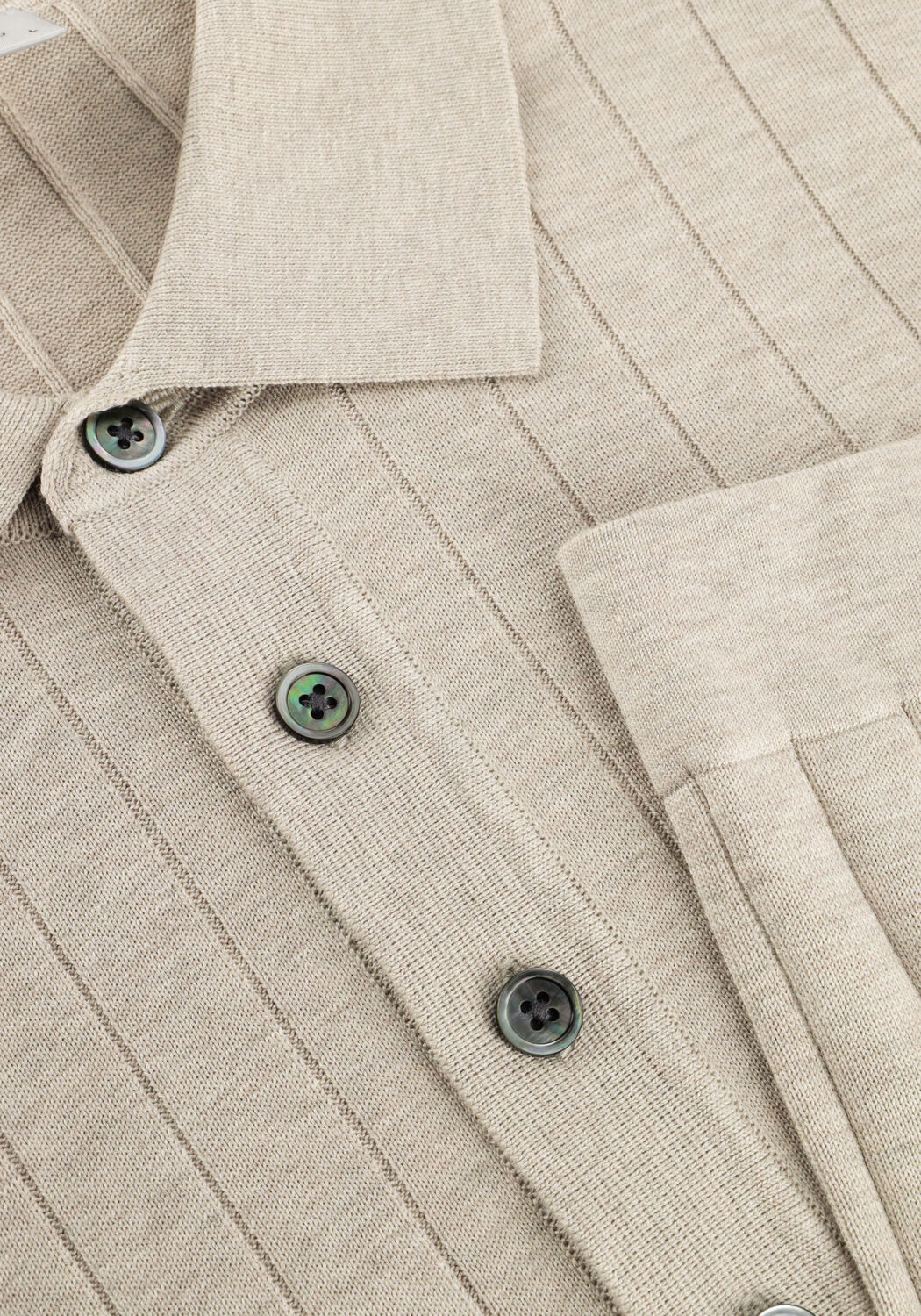 Sand PROFUOMO Pullover POLO LS BEIGE AERO EASE RIB - large