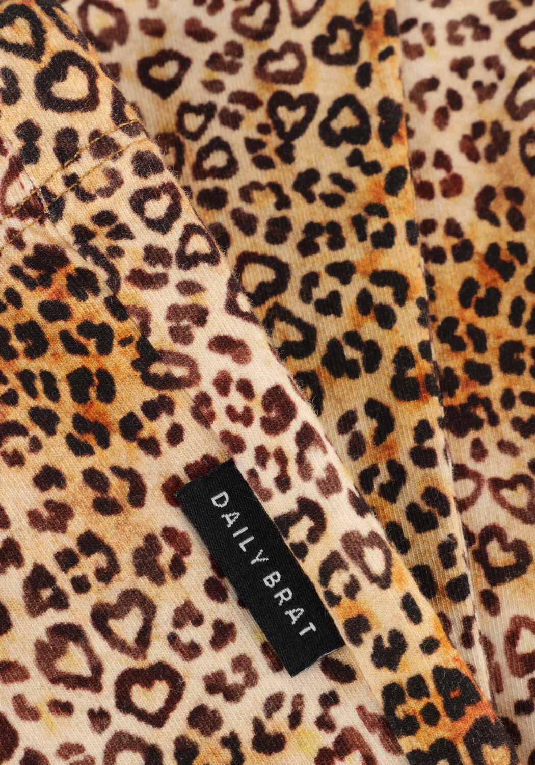 Braune DAILY BRAT Schlaghose LEOPARD HEART FLARED PANTS - large