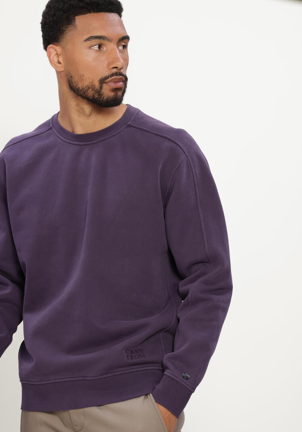 Lilane CAST IRON Pullover CREWNECK RELAXED FIT PEACHED OVERDYED - large