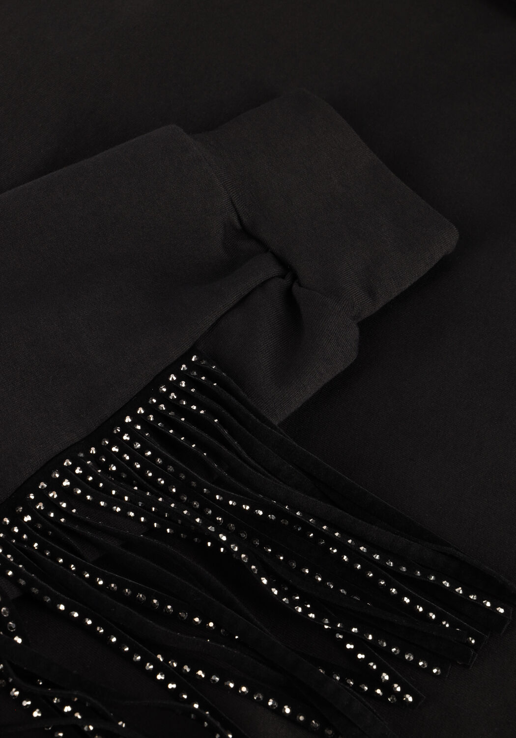 Schwarze CO'COUTURE Minikleid STUDCC FRINGE SWEAT DRESS - large