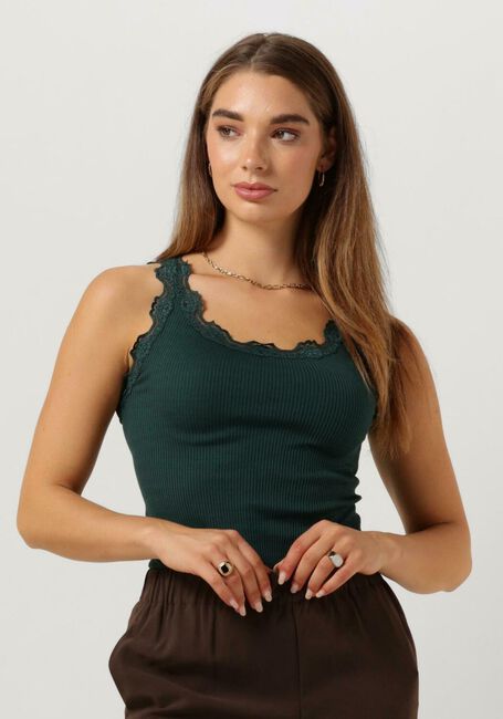 Grüne ROSEMUNDE Top BABETTE SILK TOP W/ LACE - large