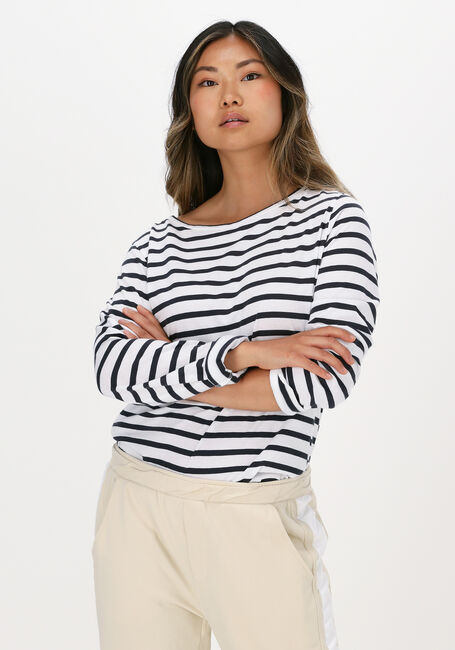 Weiße 10DAYS Langarmshirts LONGSLEEVE TEE STRIPE - large