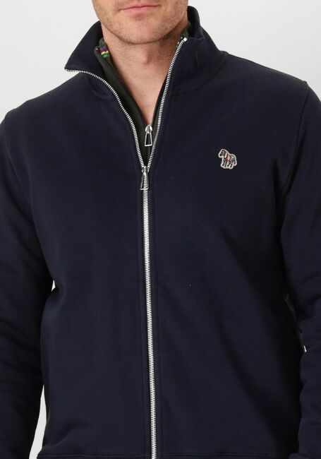 Blaue PS PAUL SMITH Strickjacke MENS REG FIT ZIP TOP ZEBRA - large