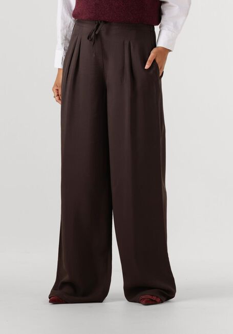Braune BY-BAR Weite Hose UMA SATIN STRIPE PANTS - large
