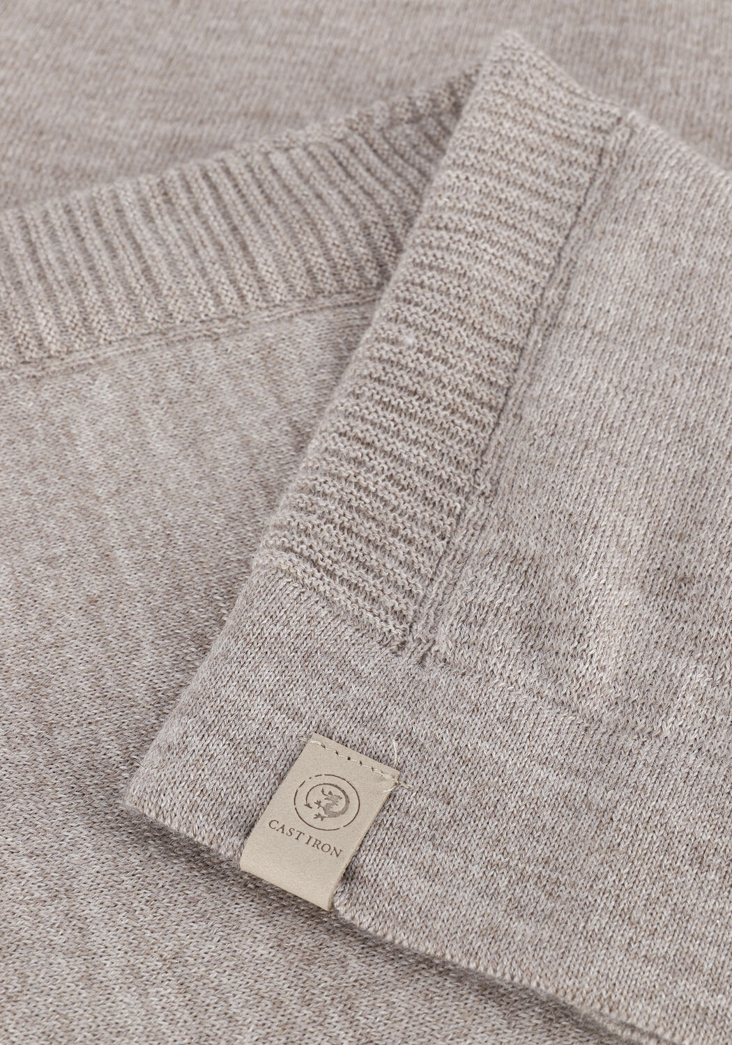 Beige CAST IRON Pullover MOCK NECK TECH MERINO - large