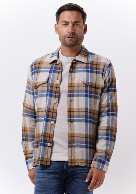 Camelfarbene CAST IRON Overshirt LONG SLEEVE SHIRT BIG YARN DYED CHECK REGULAR FIT - large